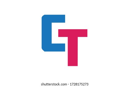 Diseño de logotipo inicial de carta CT o TC, plantilla de vector