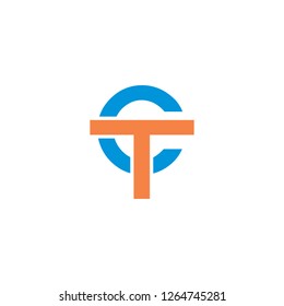 ct, tc letter logo design template vector