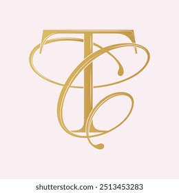 CT, TC, logotipo CT, letra CT, monograma CT, Vector, logotipo, iniciales del monograma de la Boda, logotipo de la Boda, monograma de la Boda, diseño del logotipo