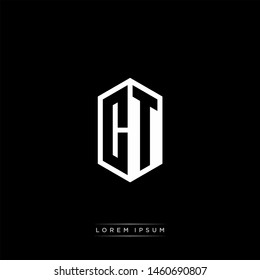 CT TC Logo Line Monogram with Negative Space with Black and White Colors
