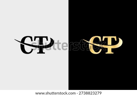 CT Timeless Logo Design with Enduring Theme for Trusted Business Names and Proven Performance. Isolated on white background.