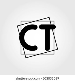ct uppercase initials square frame business logo