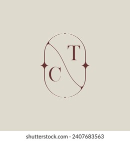 CT wedding classic in elegant monogram with high quality professional design that will print well