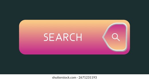 CTA button with text: Search and magnifier icon.