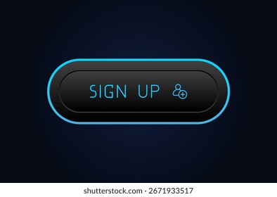 CTA button with text: Sign up, user, UI design.