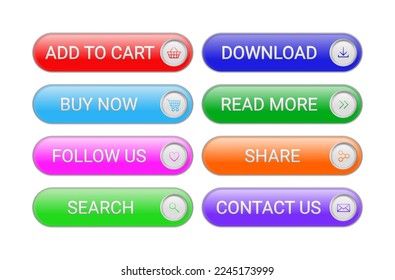 CTA buttons with icons set.