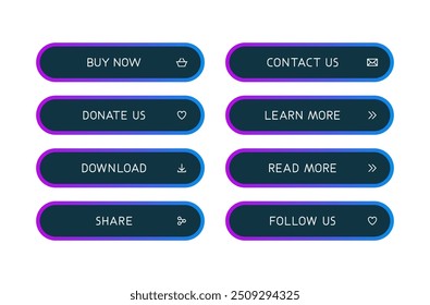 CTA buttons set with gradient frames.