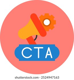 Design De Ícone De Vetor De Várias Cores Plano Cta