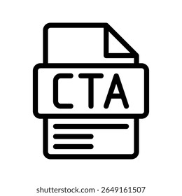 CTA Outline Icon. Call to Action Button Outline icon for CTA element in marketing, button clicks, and conversion focus.