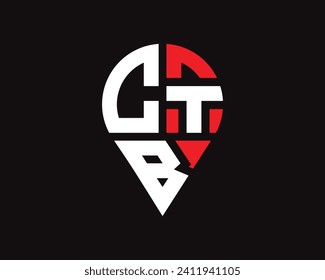 diseño de logotipo de ubicación de la letra CTB