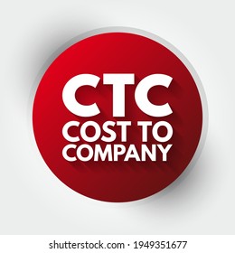 CTC Cost To Company - total salary package of an employee, acronym text concept background