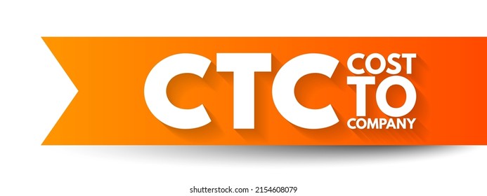 CTC Cost To Company - Total Salary Package Of An Employee, Acronym Text Concept Background