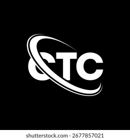 CTC logo. CTC letter. CTC letter logo design. Initials C TC logo linked with circle and uppercase monogram logo. CTC typography for technology, business and real estate brand.
