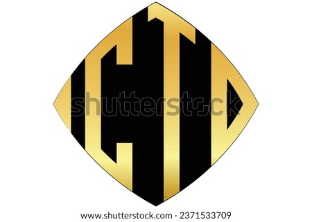 CTD, CT, TD, logo. Abstract initial monogram letter alphabet logo design
