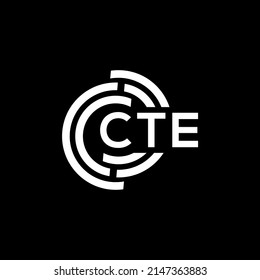 CTE letter logo design on black background. CTE creative initials letter logo concept. CTE letter design.
 svg