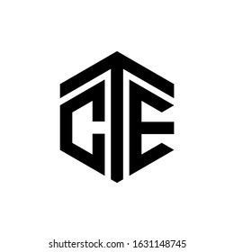 CTE Letter Logo Design polygon Monogram Icon Vector Template svg