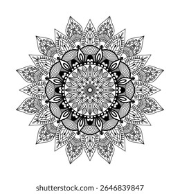 Creativo silueta mandala digin con fondo blanco