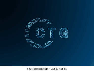Diseño de Vector de logotipo CTG low poly letter. Diseño de logotipo de poliéster inferior CTG. CTG diseño único de logotipo de baja poli.