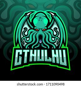 Cthulhu esport logo mascot design.