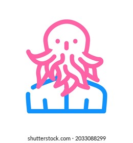 cthulhu fantasy character color icon vector. cthulhu fantasy character sign. isolated symbol illustration