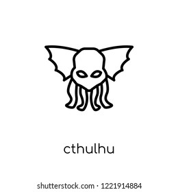 Cthulhu icon. Trendy modern flat linear vector Cthulhu icon on white background from thin line Fairy Tale collection, editable outline stroke vector illustration