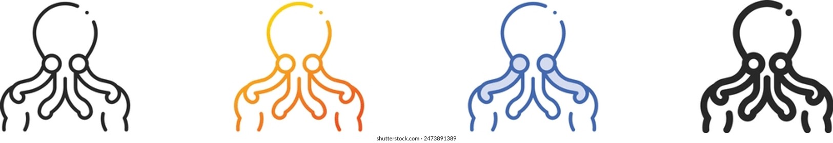 cthulhu icon.Thin Linear, Gradient, Blue Stroke and bold Style Design Isolated On White Background