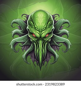 Cthulhu Mascot Logo: Modern Gaming Design for Esport and Sport Teams - Vector Illustration for Badges, Emblems, and T-Shirt Printing