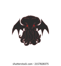 cthulhu octopus or monster image, cthulhu icon, vector
