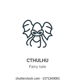 Cthulhu outline vector icon. Thin line black cthulhu icon, flat vector simple element illustration from editable fairy tale concept isolated on white background