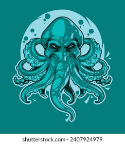  Cthulhu,Kraken Silhouette Ornament Vector Art for Logo and Icon