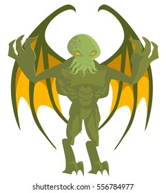 cthulthu octopus winged evil god villain monster