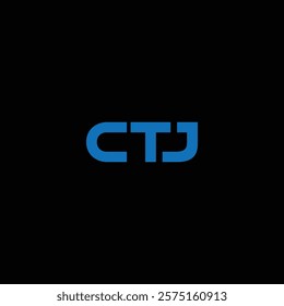 CTJ modern bold typography logo design with blue colors.