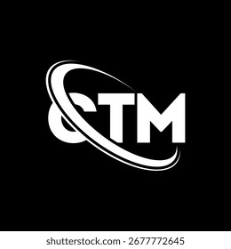 Logotipo de CTM. Carta CTM. Diseño del logotipo de la letra de CTM. Logotipo de CT M enlazado con el círculo y el logotipo del monograma en mayúsculas. Tipografía CTM para tecnología, negocio y marca inmobiliaria.