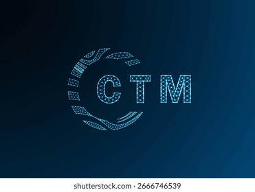 Diseño de Vector de logotipo de letra polivinílica baja CTM. Diseño de logotipo de poliéster inferior CTM. Diseño único del logotipo de baja poli de CTM.