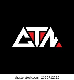 CTN triangle letter logo design with triangle shape. CTN triangle logo design monogram. CTN triangle vector logo template with red color. CTN triangular logo Simple, Elegant, and Luxurious design.