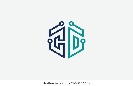 CTO or CO technology monogram logo design