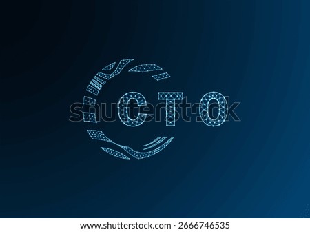 CTO low poly letter logo vector design. CTO lower poly logo design. CTO unique low poly logo design.