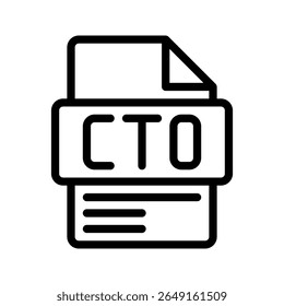 Ícone de Estrutura de Tópicos CTO. Ícone do CTO (Chief Technology Officer) representando a liderança tecnológica, o software e a infraestrutura de TI.
