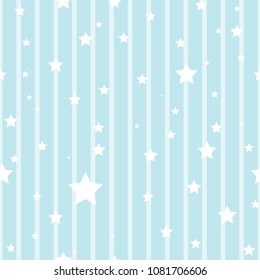 ctor seamless pattern. Abstract background with stars and vertical lines. For gingham, cover, print on tile, banners, wallpaper, wrapping paper. Backdrop for children's store.