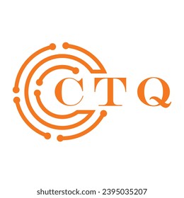 Diseño de letras CTQ. Diseño del logotipo de la tecnología de letras CTQ sobre fondo blanco. Diseño del logotipo del Monograma CTQ para emprendedores y empresas