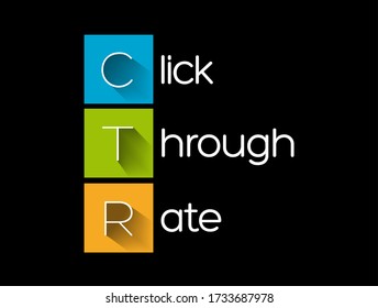 CTR - Click Through Rate acronym, business concept background