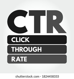 CTR - Haga clic en Concepto de acrónimo de velocidad, fondo de concepto de negocio