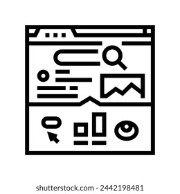 ctr click through rate seo line icon vector. ctr click through rate seo sign. isolated contour symbol black illustration