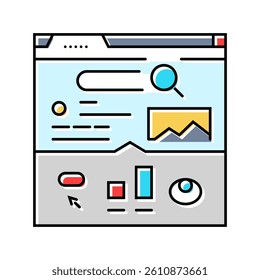 ctr click through rate seo color icon vector. ctr click through rate seo sign. isolated symbol illustration