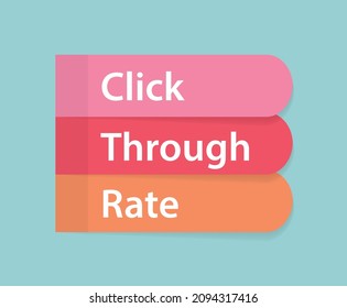 CTR Click-through rate written on colorful sticky notes- vector illustration