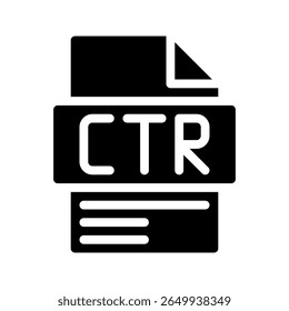 Ctr Glyph Icon. File Document icon Percentage of clicks on ads or links