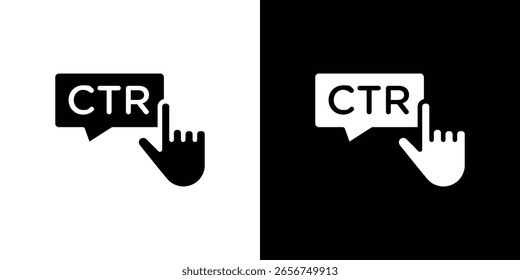 CTR-Symbol schwarze Silhouette für Web und mobile App