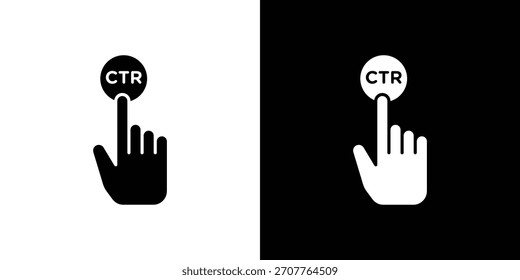 Trazo editable del arte de la línea del icono del CTR y colección sólida para el diseño App