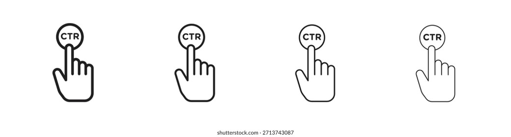 Ícone CTR. Pictogramas isolados por vetor.