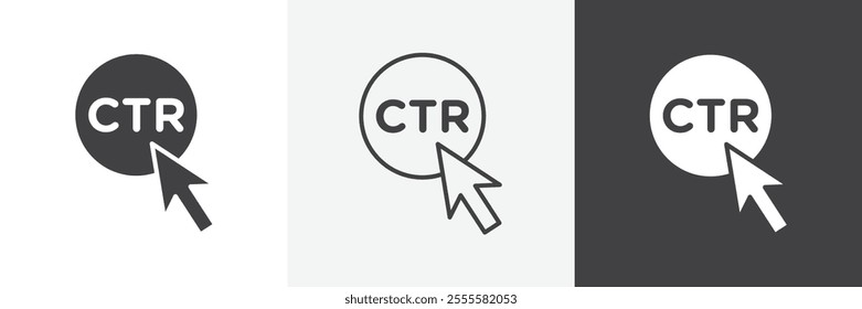 CTR icon vector set for ui designs